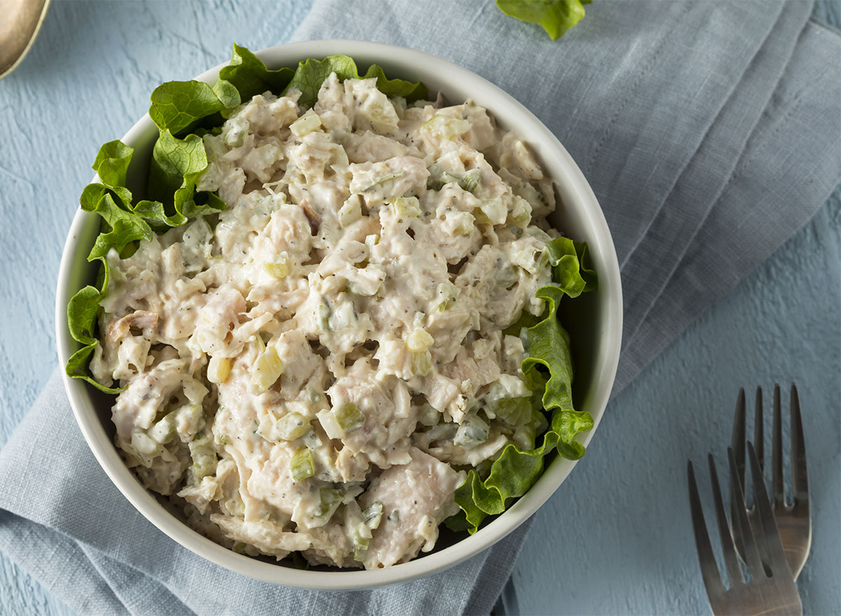 bowl of homemade chicken salad