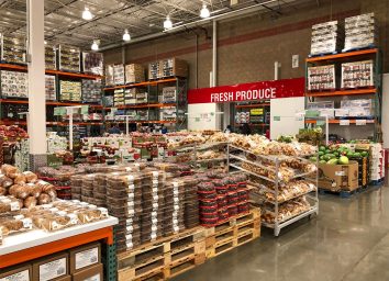 shelves and selection at costco bakery