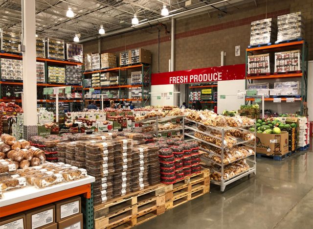 shelves and selection at costco bakery