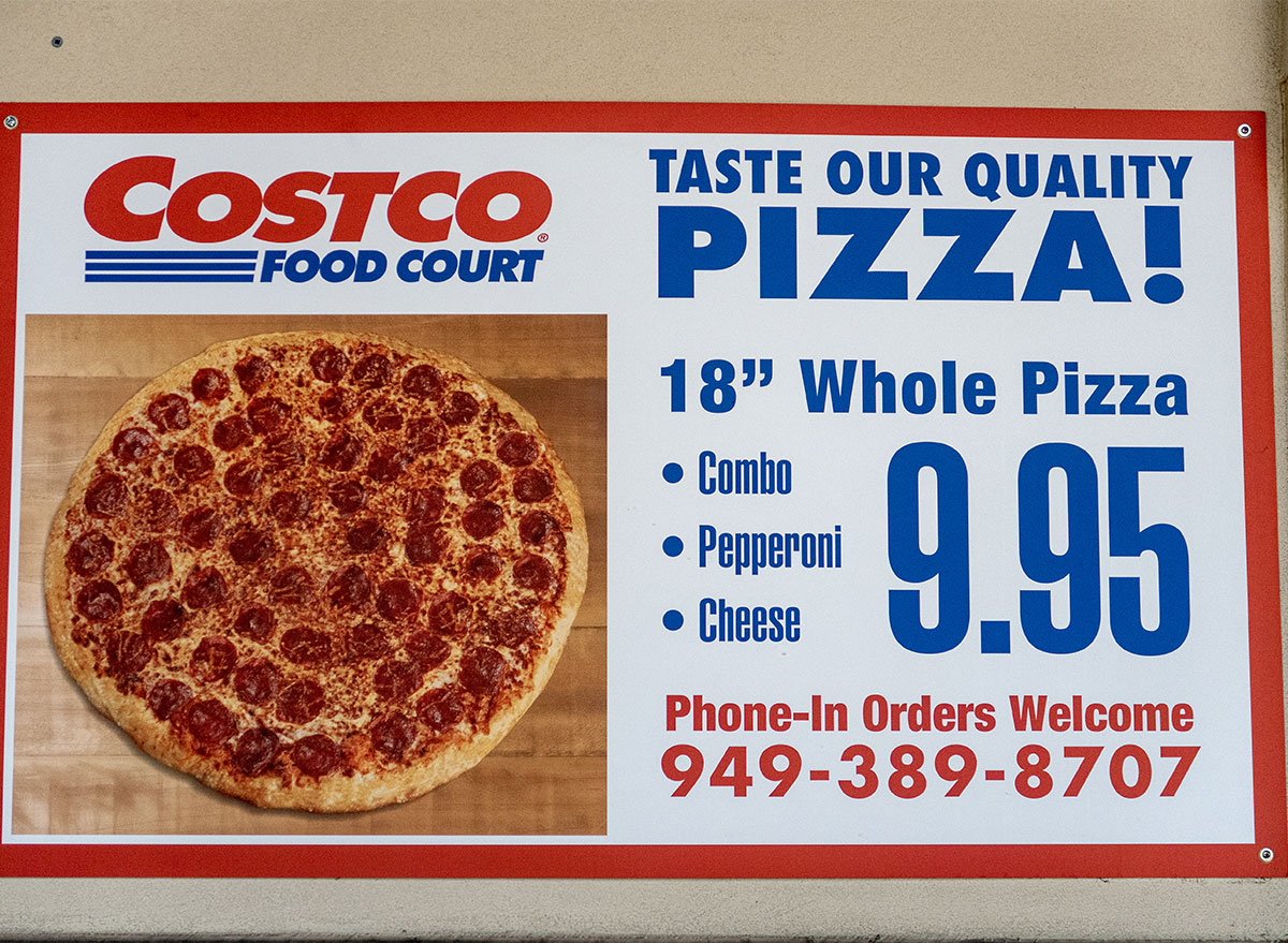 sign for costco pizza