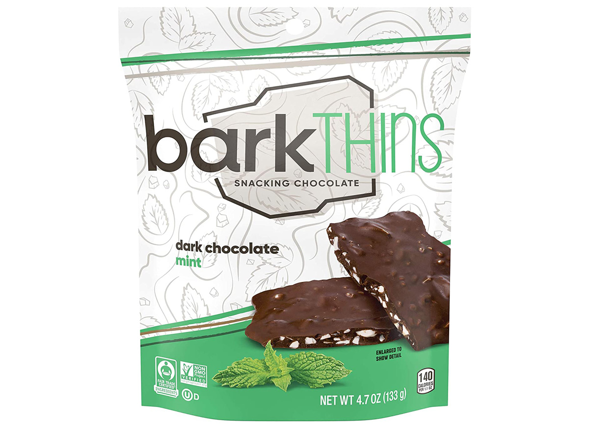 Dark chocolate mint bark thins
