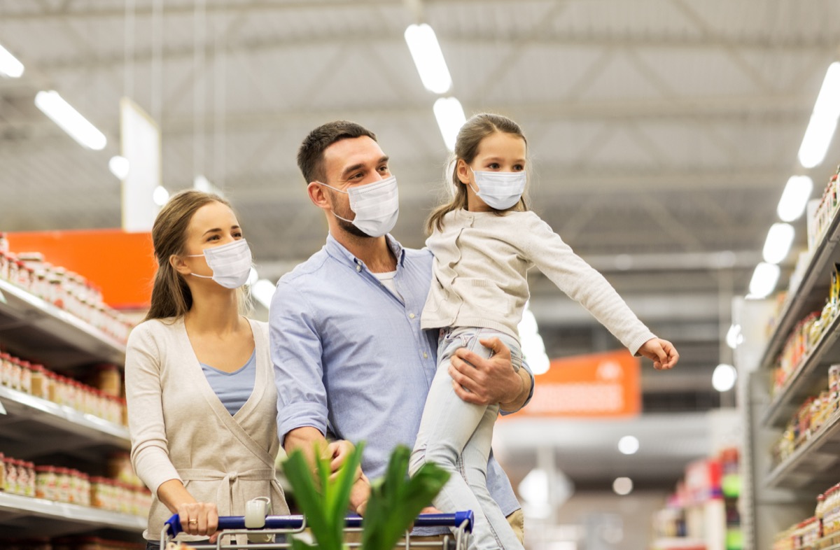 Family face mask shopping