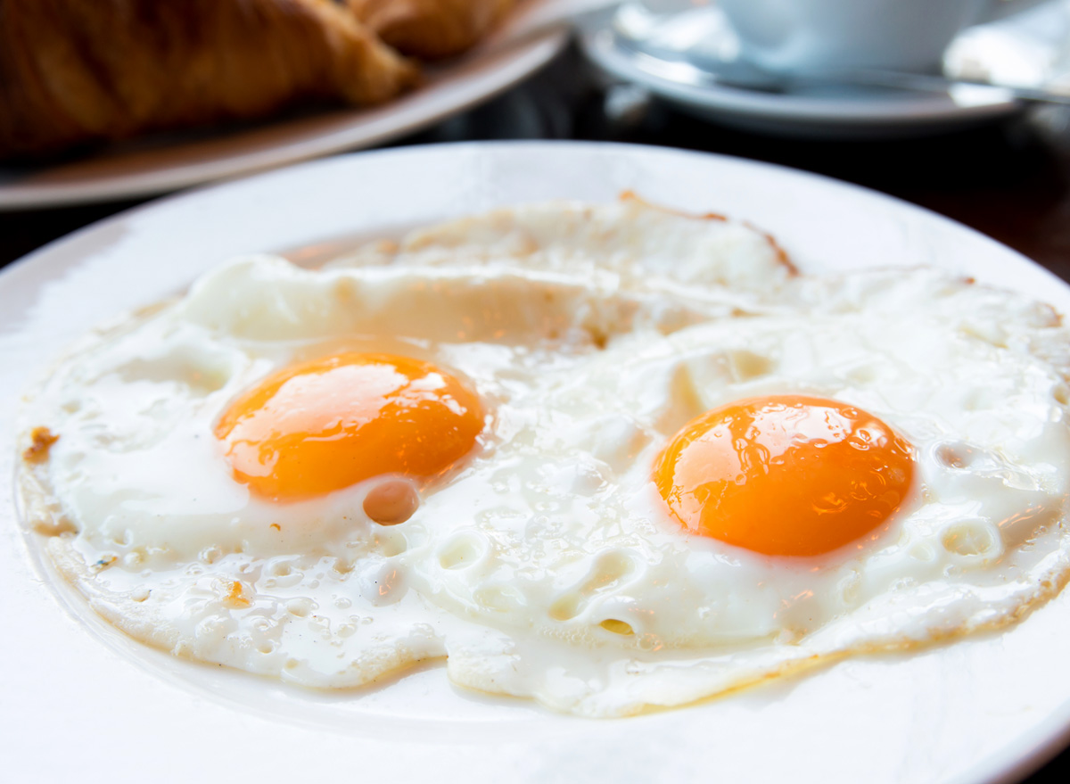 fried eggs sunny side up yolk