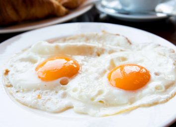 fried eggs sunny side up yolk