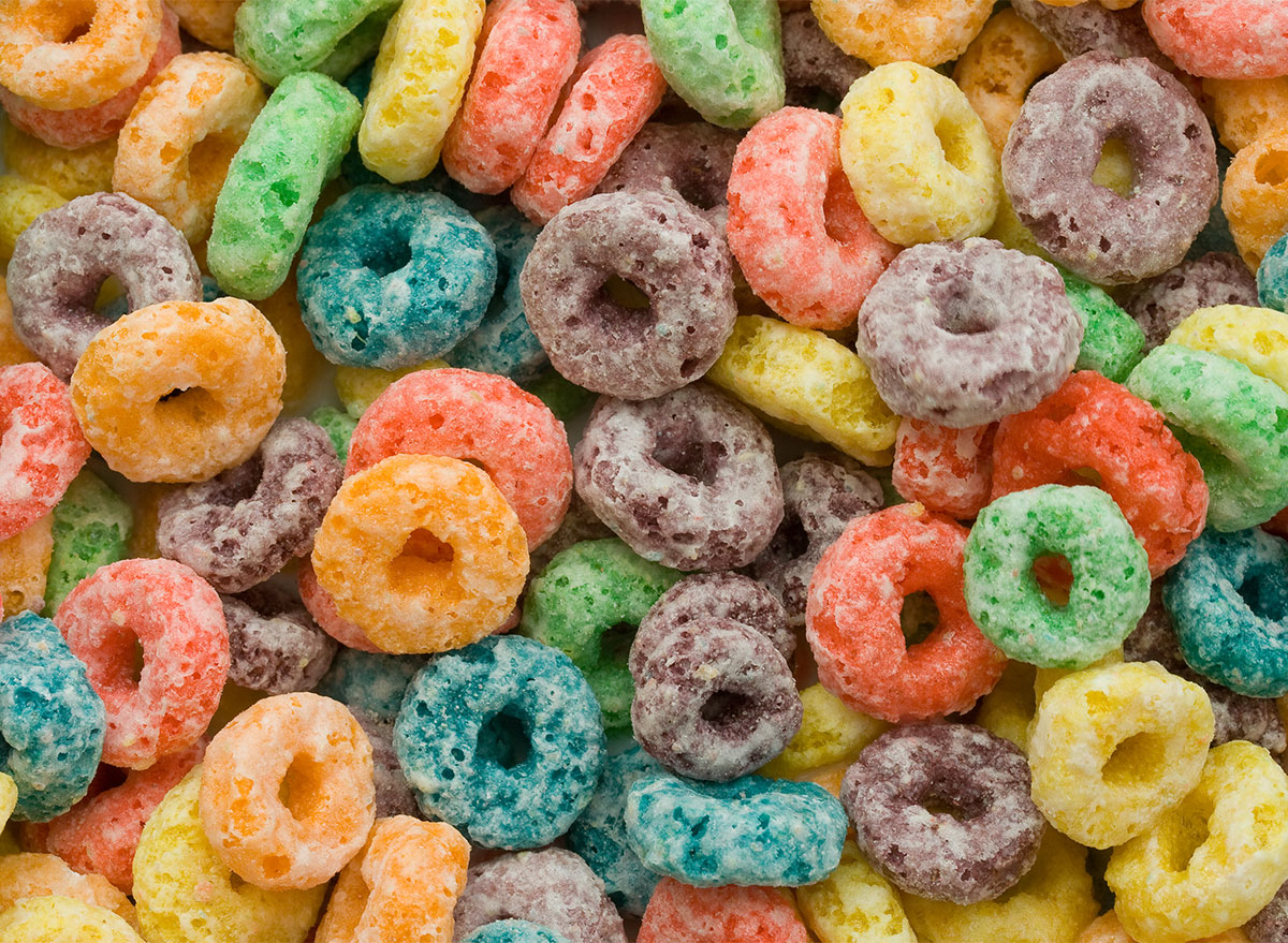 froot loops cereal closeup