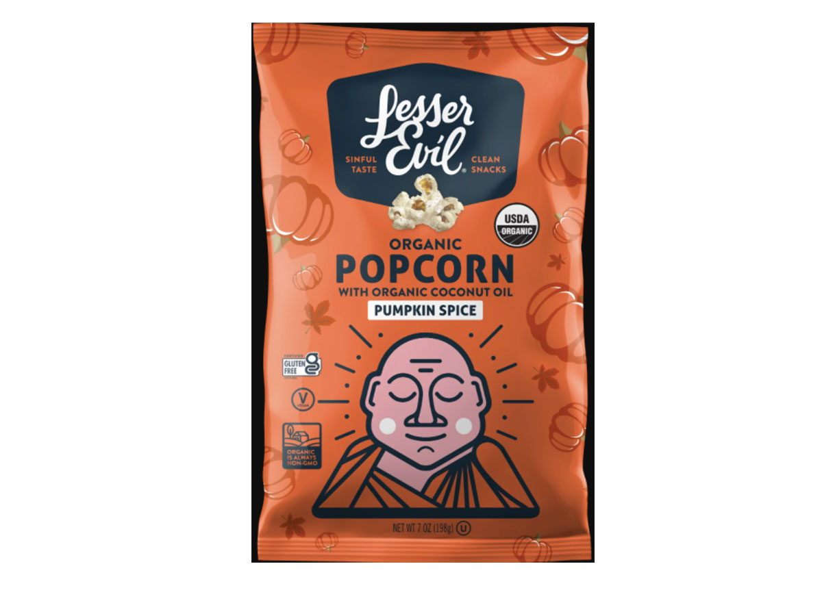 bag of lesser evil pumpkin spice popcorn