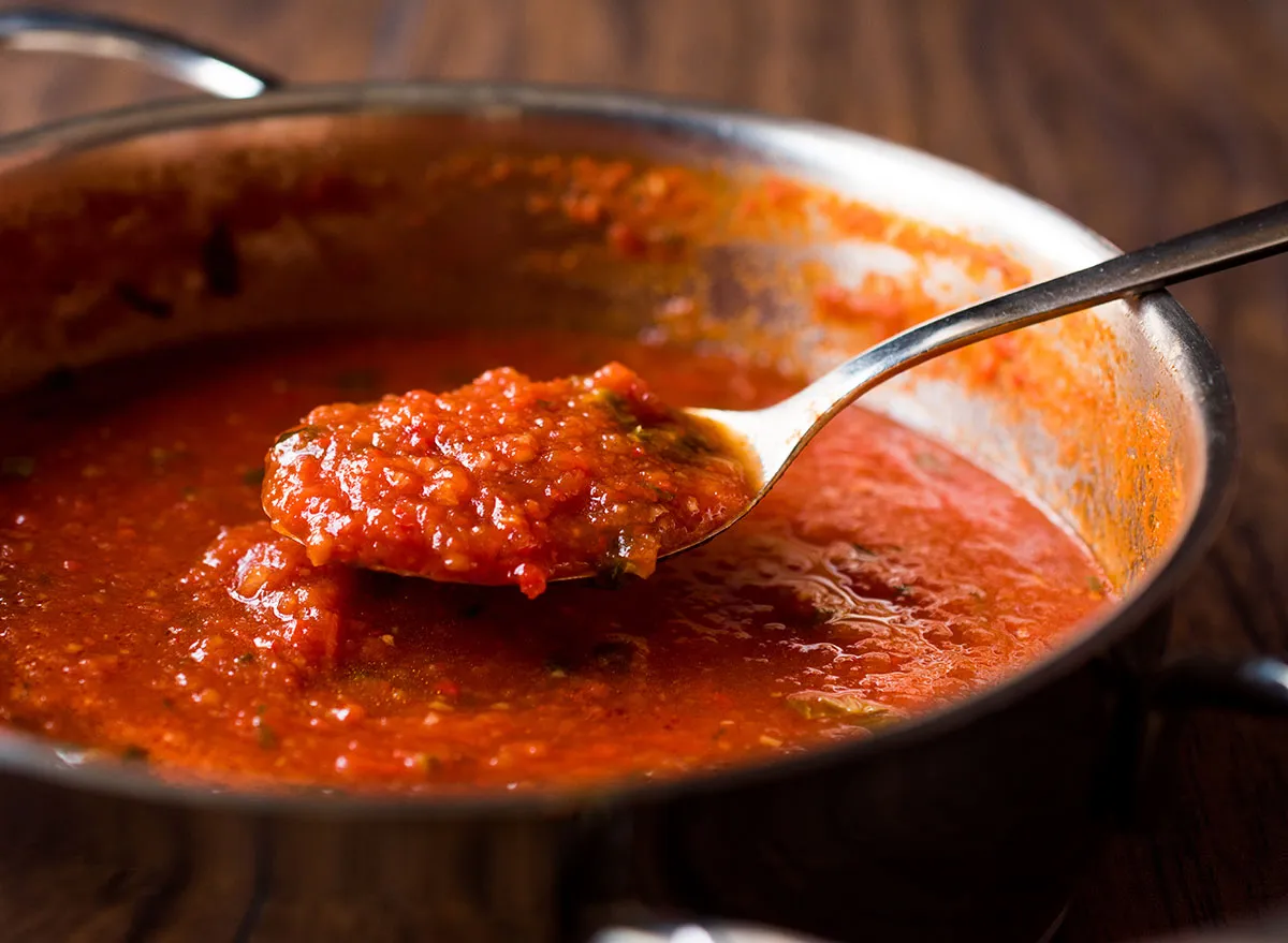 making tomato sauce