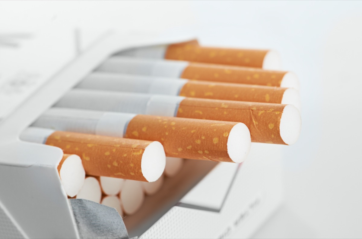 Closeup of a pile of cigarettes