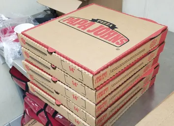 boxes of papa johns pizza