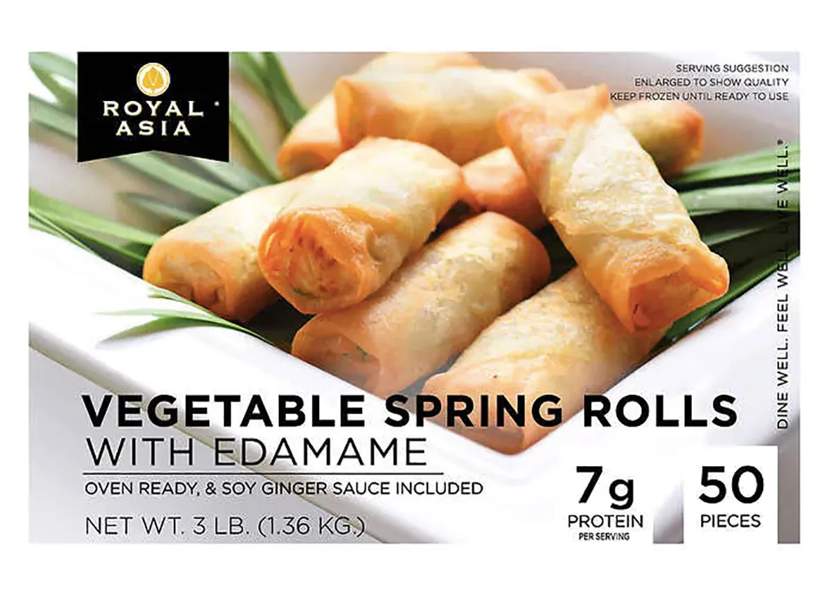 box of frozen vegetable spring rolls