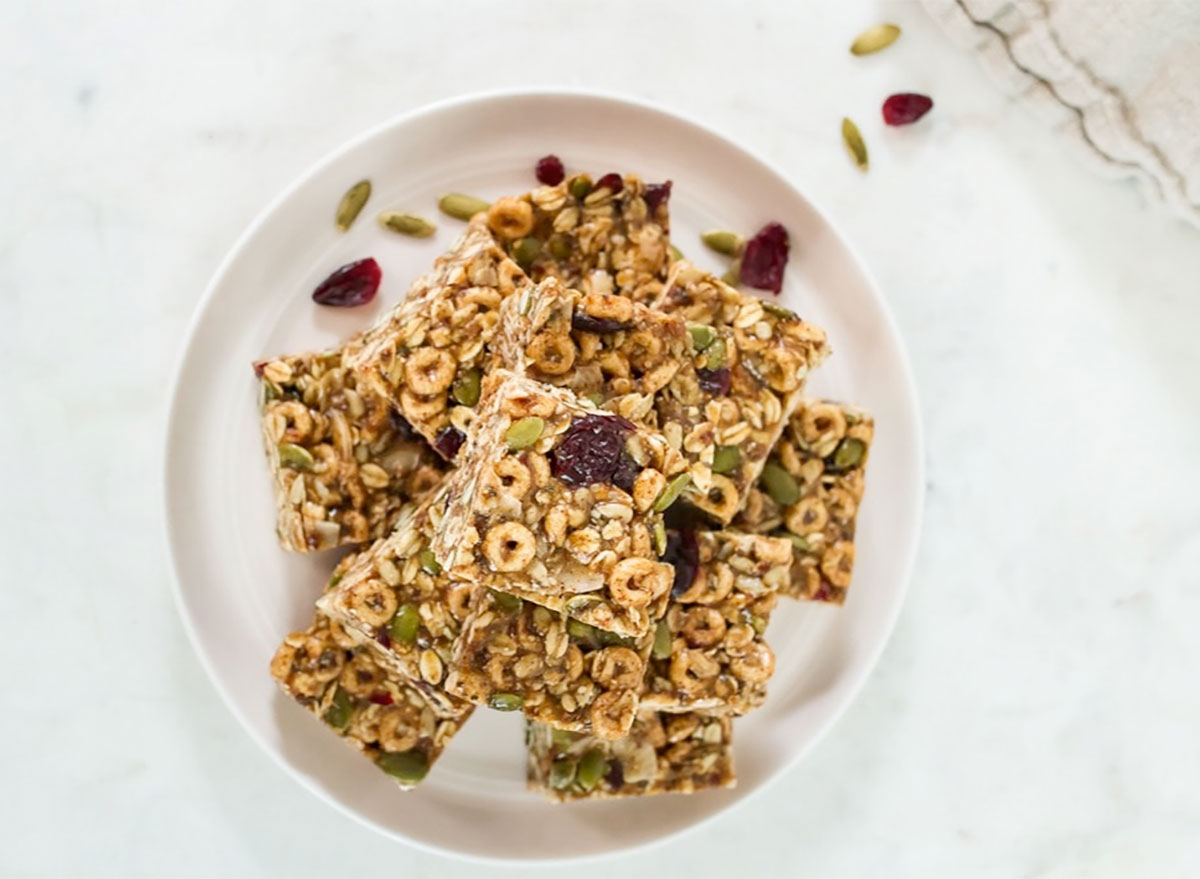 superfood cereal squares on plate