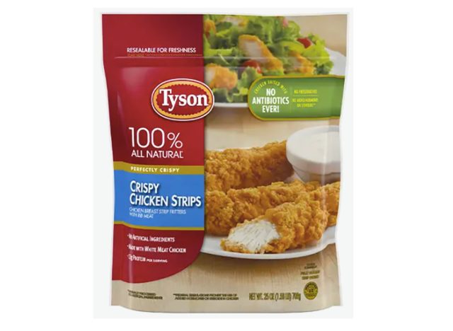 bag of tyson frozen crispy chicken strips