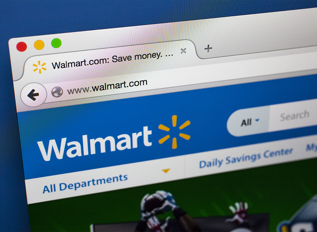 laptop browser tab with walmart website