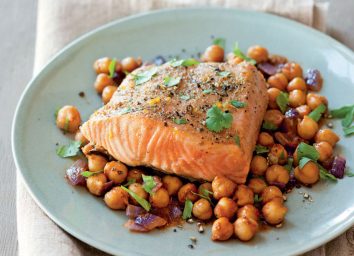 roast salmon with chickpeas