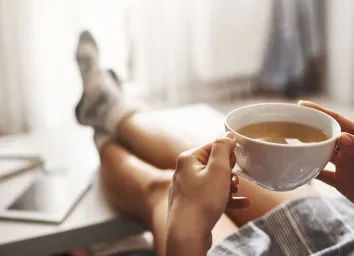 woman drinking tea