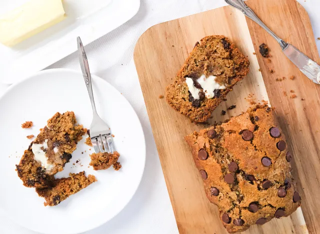 zucchini bread on a breakfast table