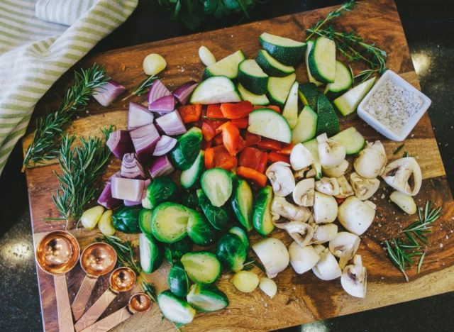 chopped veggies