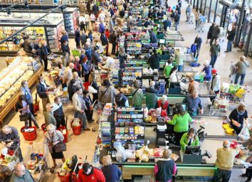 crowded grocery store