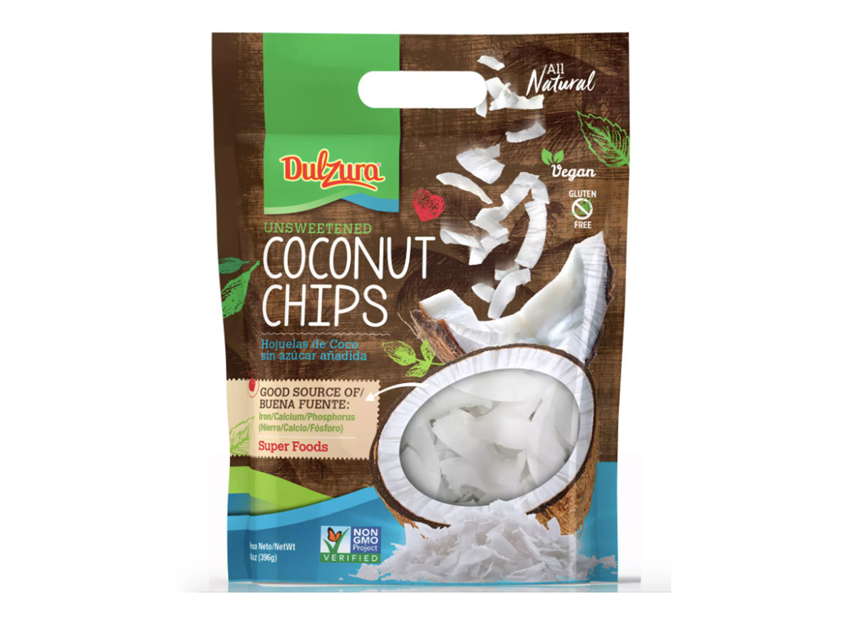 dulzura coconut chips bag
