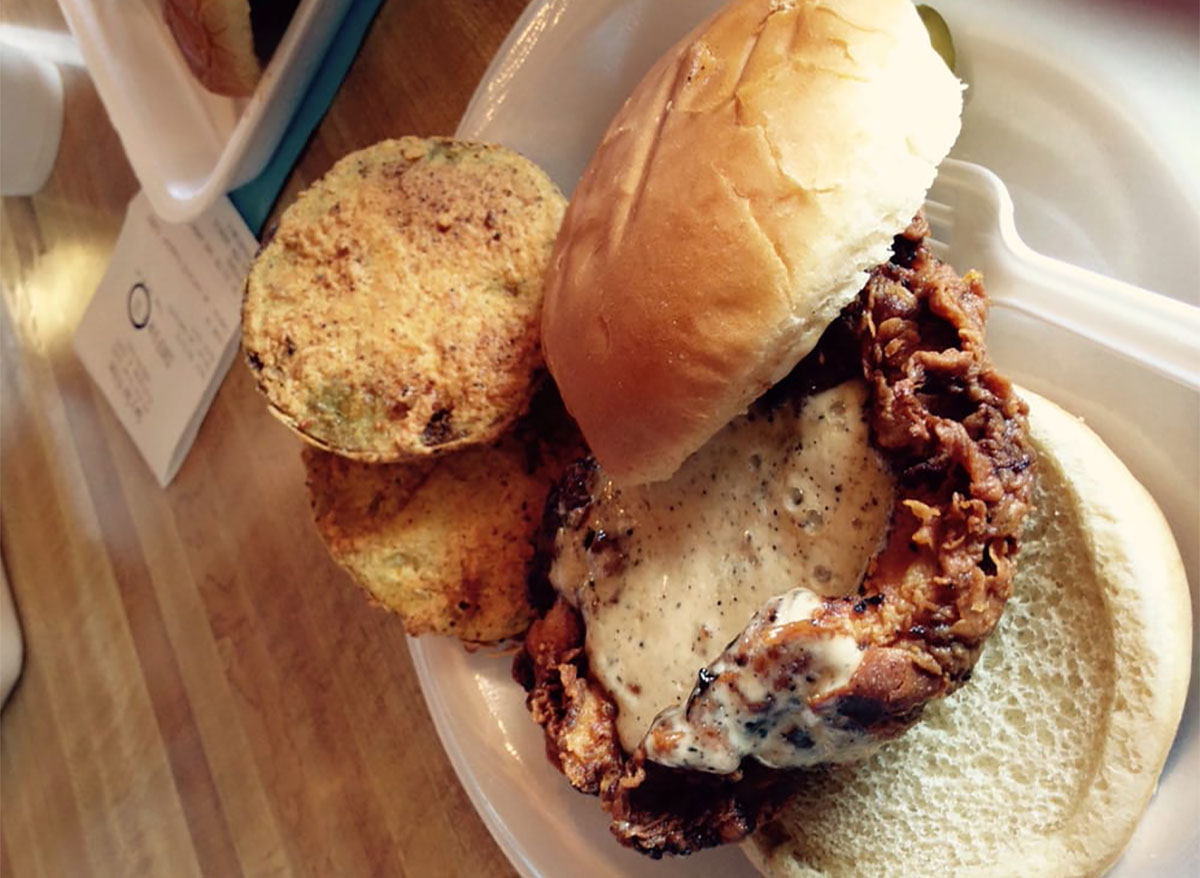 fried chicken sandwich from saws soul kitchen birmingham alabama