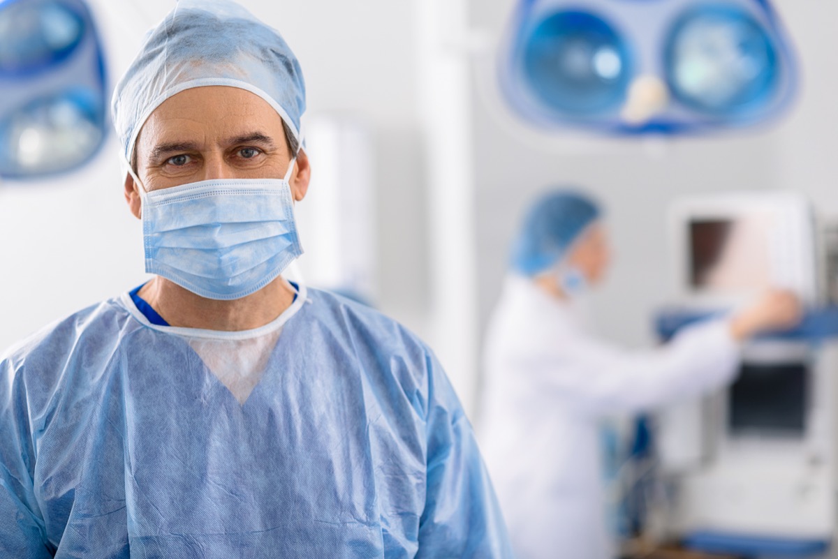 Male doctor stern
