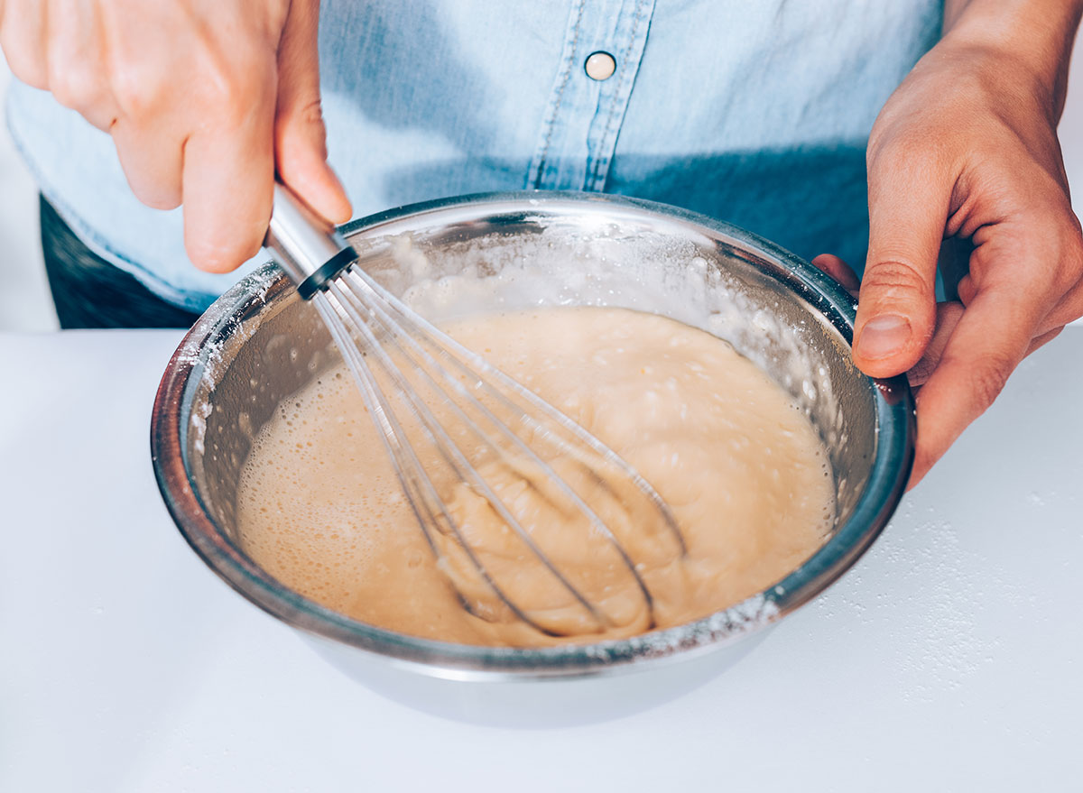 mixing batter