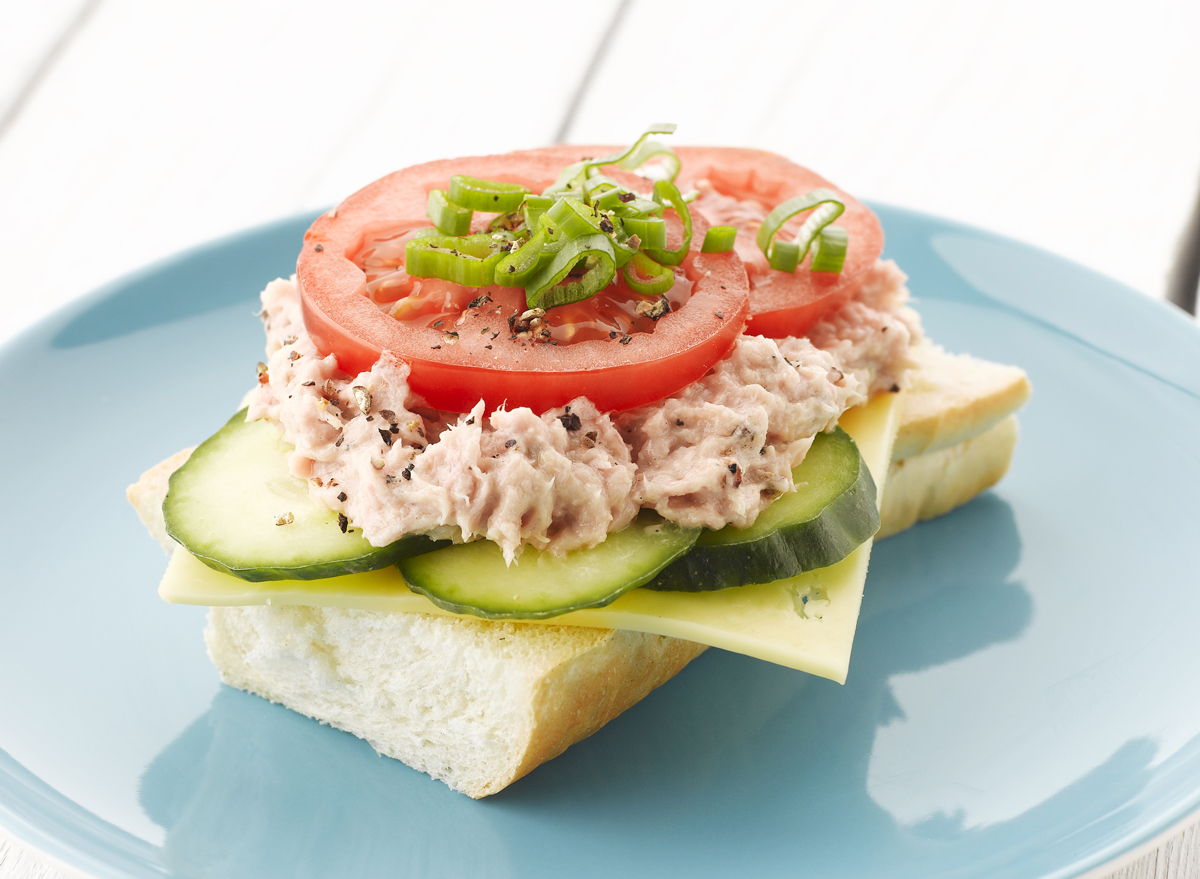 open faced tuna sandwich