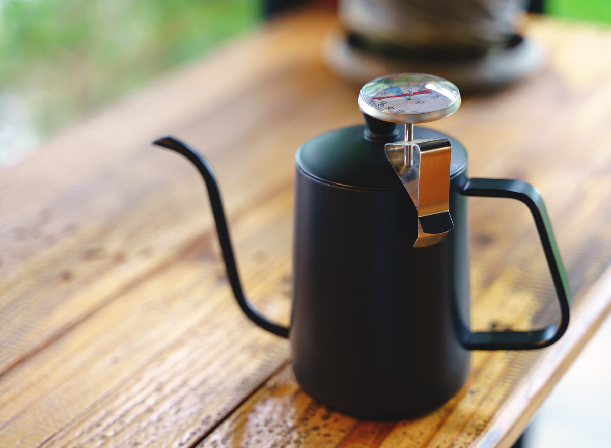Tea kettle also used for pour over drip coffee