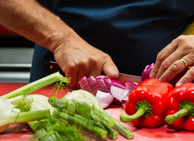 prepping ingredients