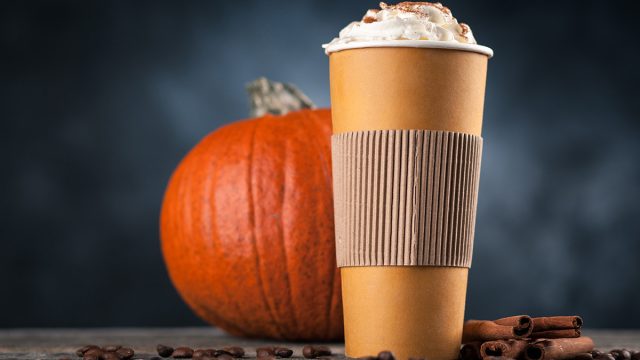 pumpkin spice latte in a to go cup