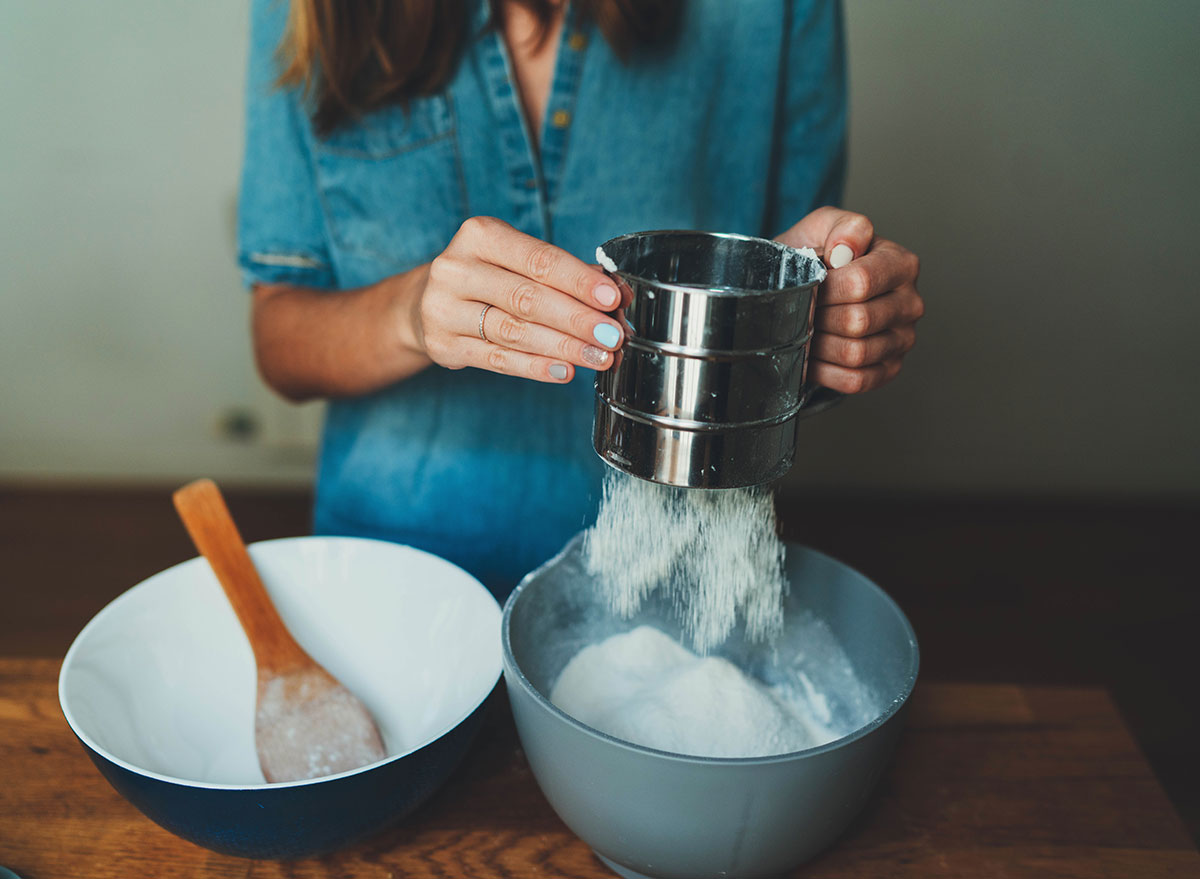 sifting flour