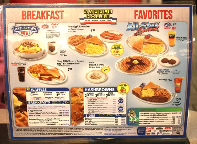 waffle house menu