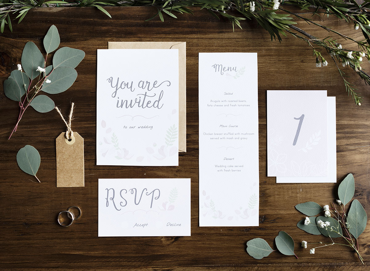 wedding invitation and stationery set