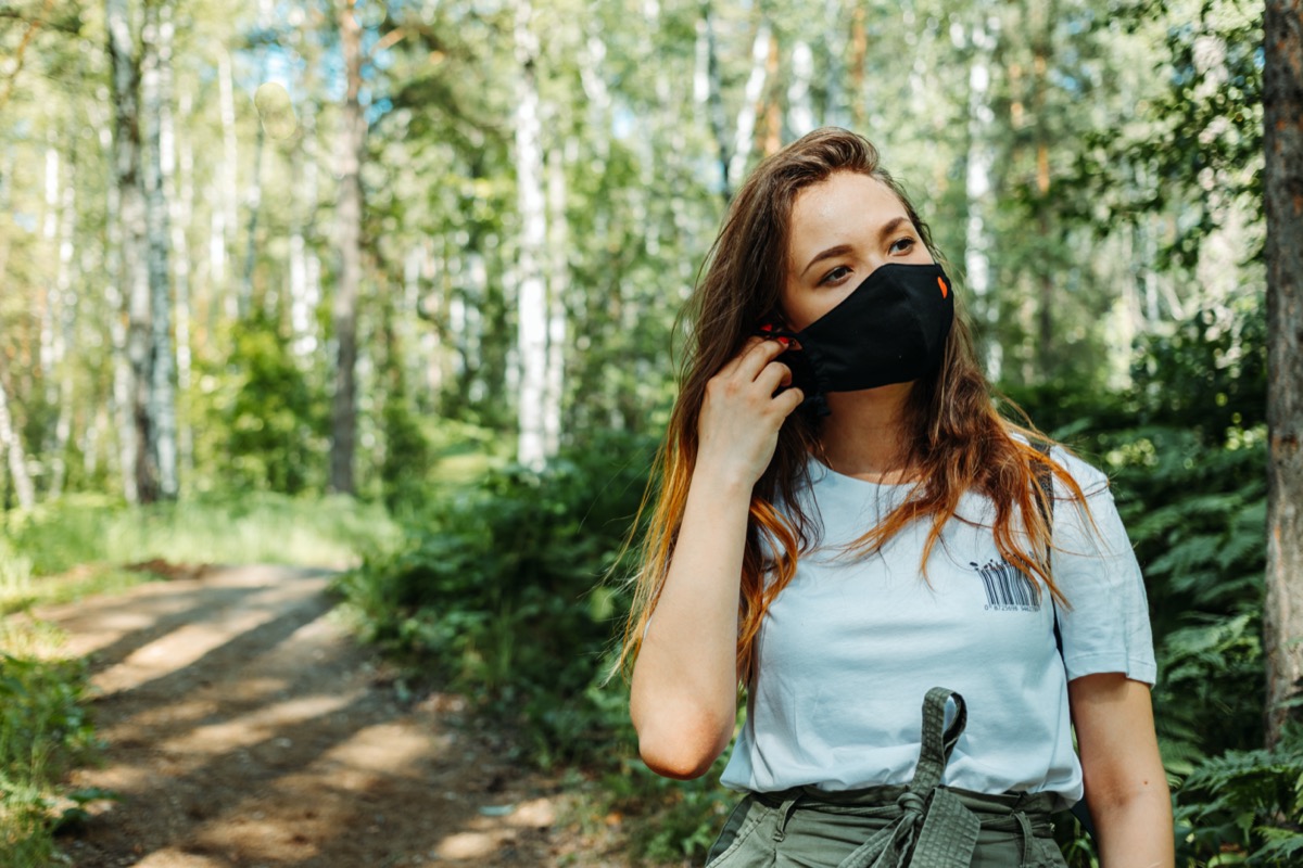 Safe outdoor activities with face mask