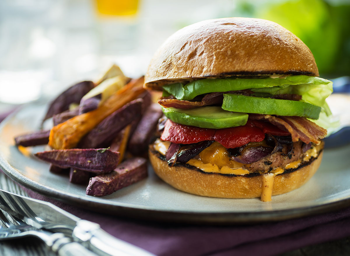 burger with avocado