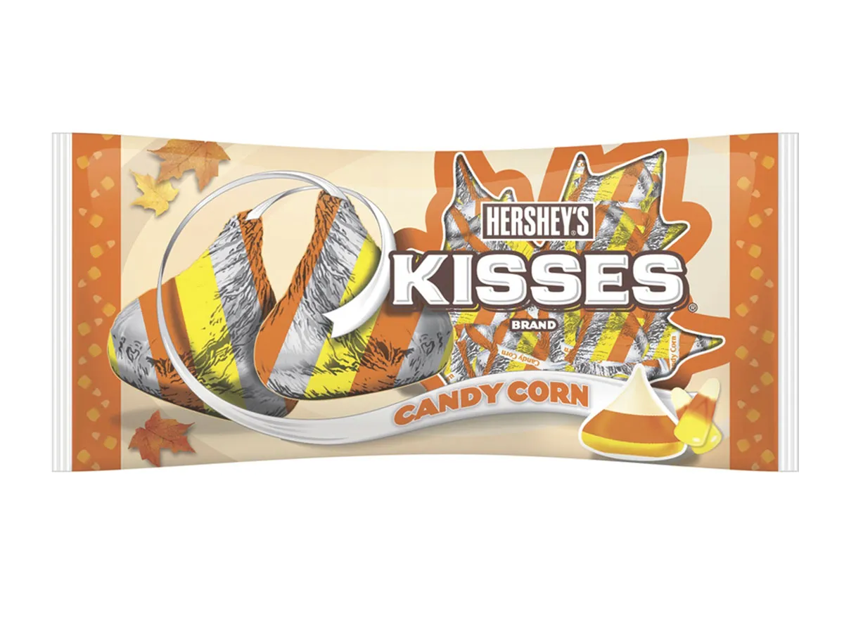 bag of candy corn hershey kisses