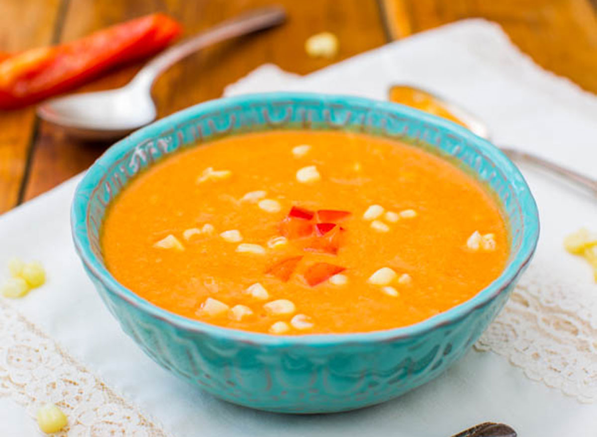 corn red pepper soup