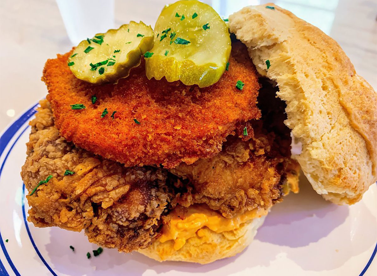 fried chicken biscuit sandwich