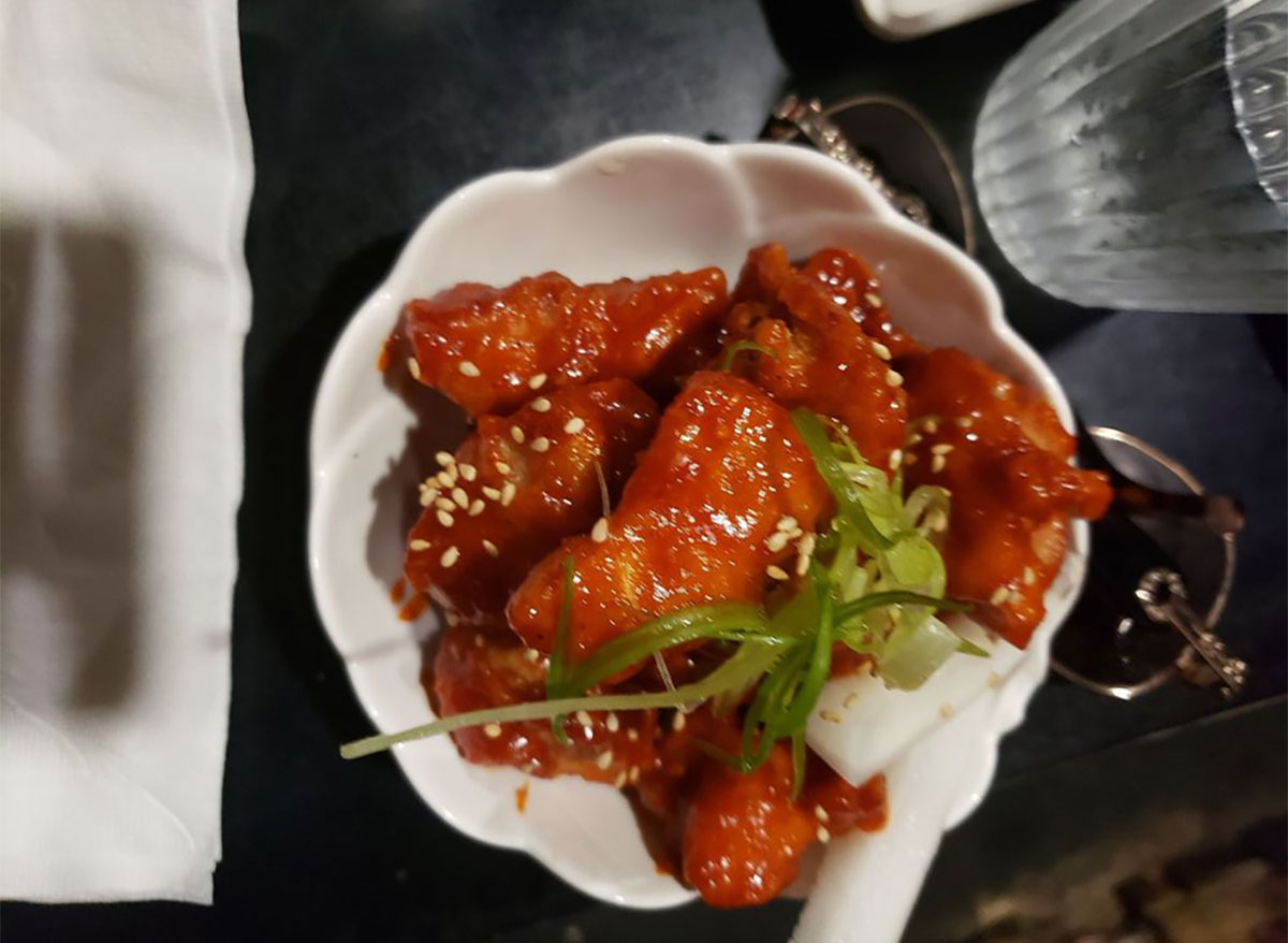 plate of korean fried chicken