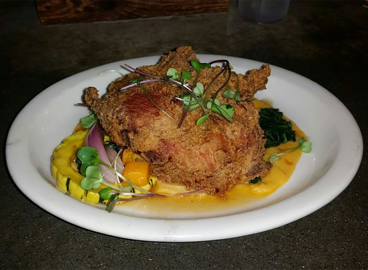 plated fried chicken