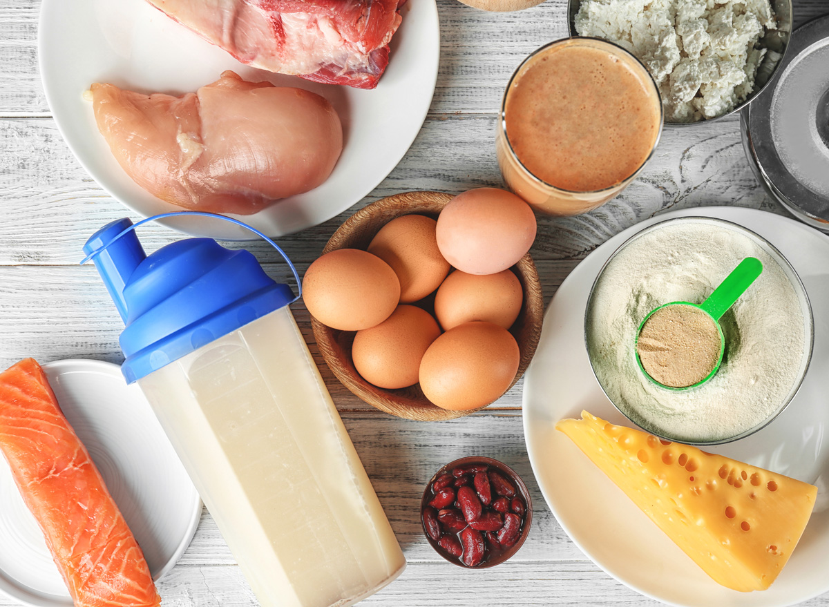 High protein foods include chicken beef eggs salmon beans cheese protein powder tofu and cottage cheese