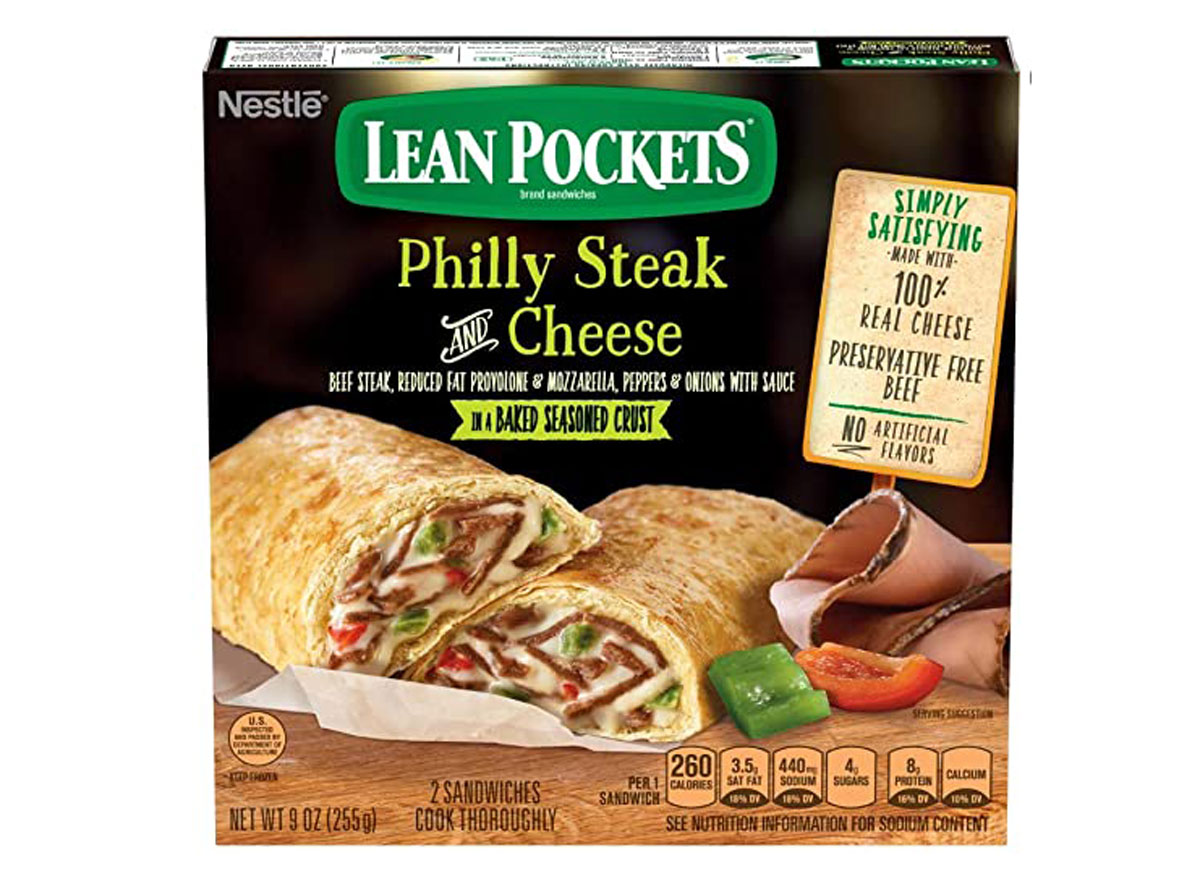 lean pockets philly steak cheese box