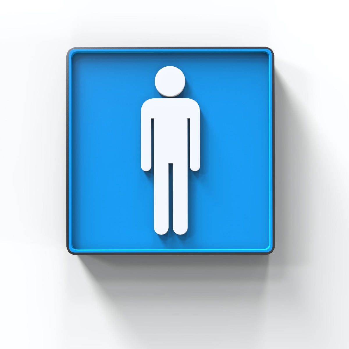 Man blue toilet sign