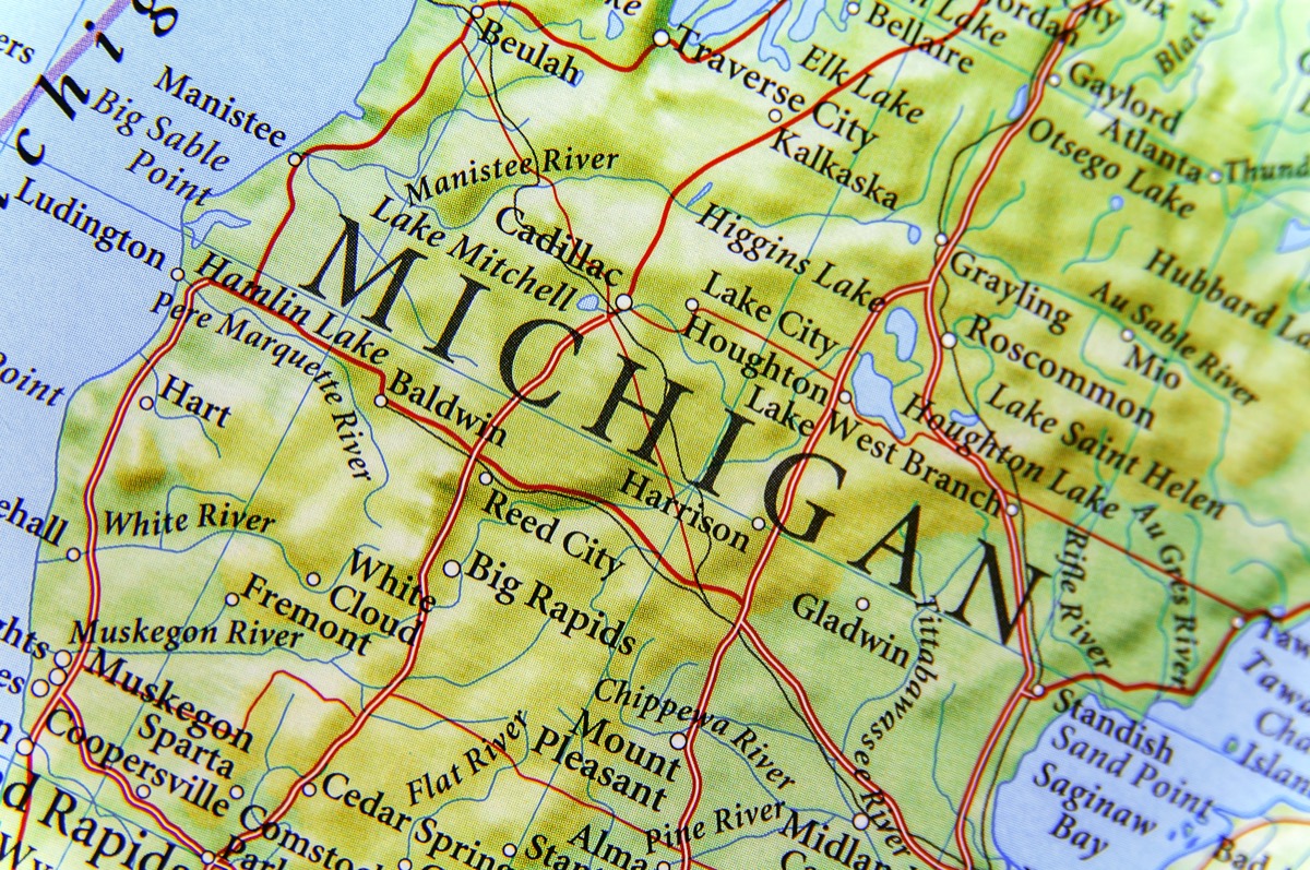 Map of Michigan state.