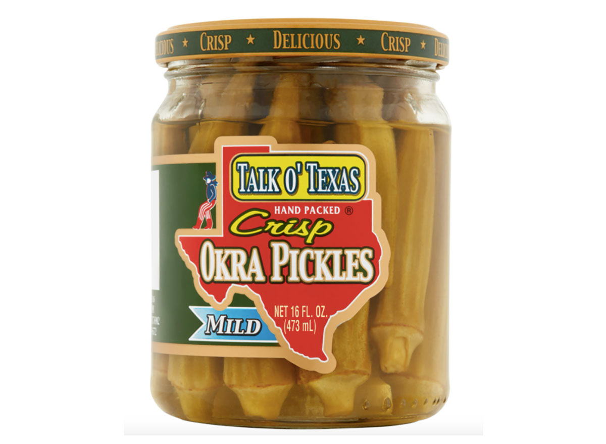 jar of okra pickles