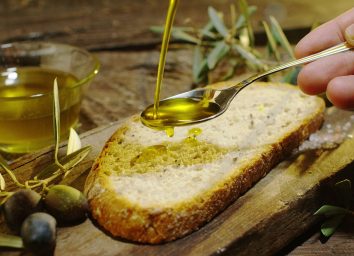 olive oil on bread