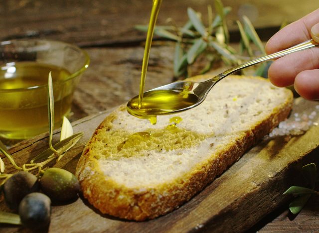 olive oil on bread