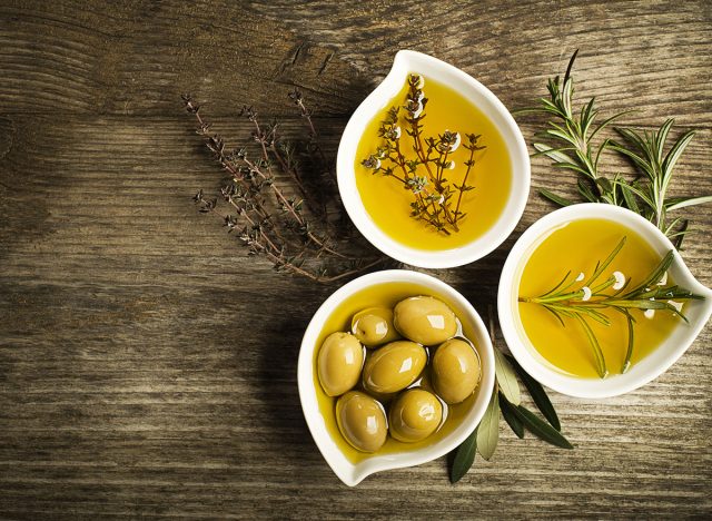 Olive herbs and olive oil