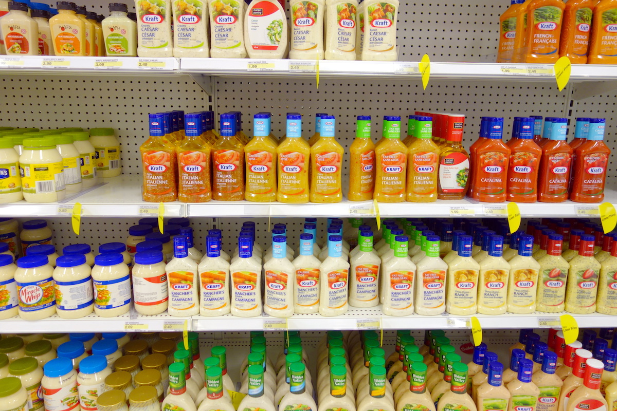salad dressing aisle in the store
