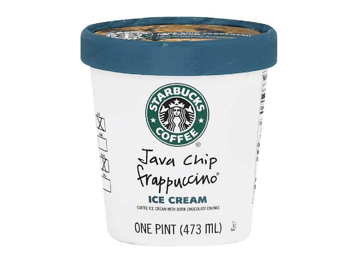 pint of starbucks java chip ice cream